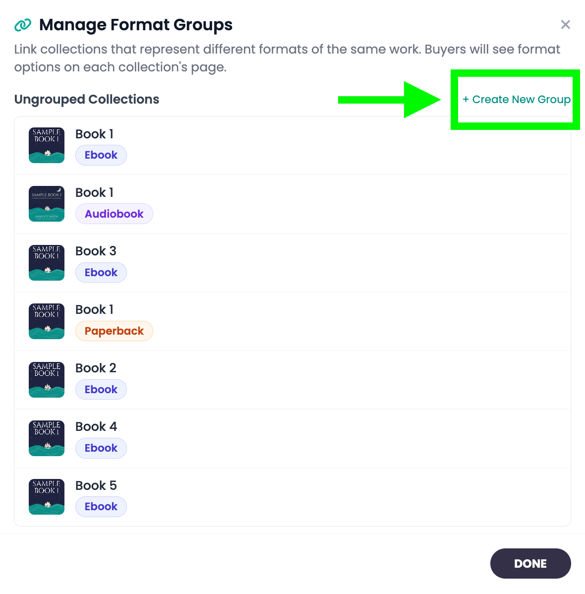 Create New Group button
