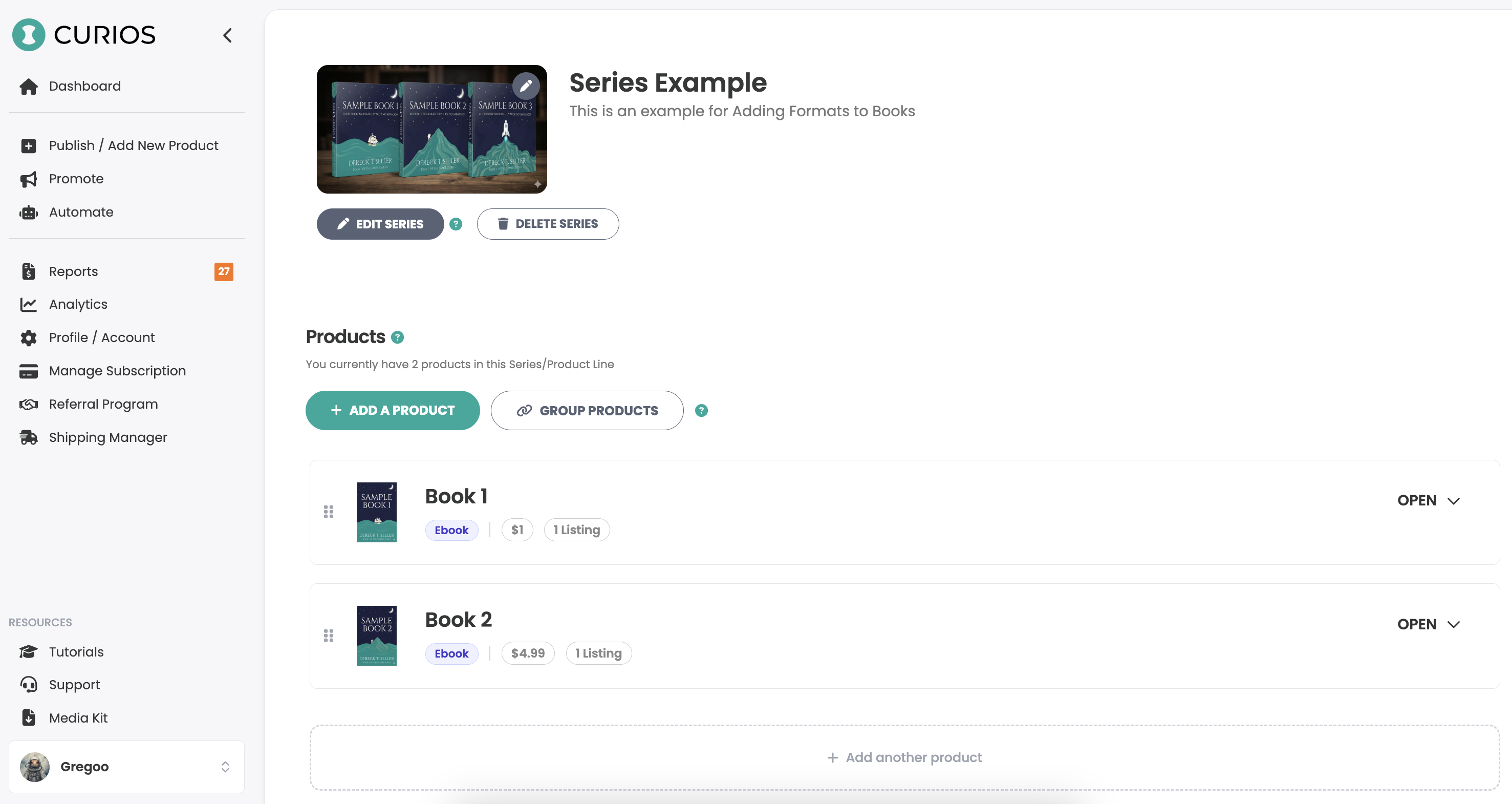 Project Detail page