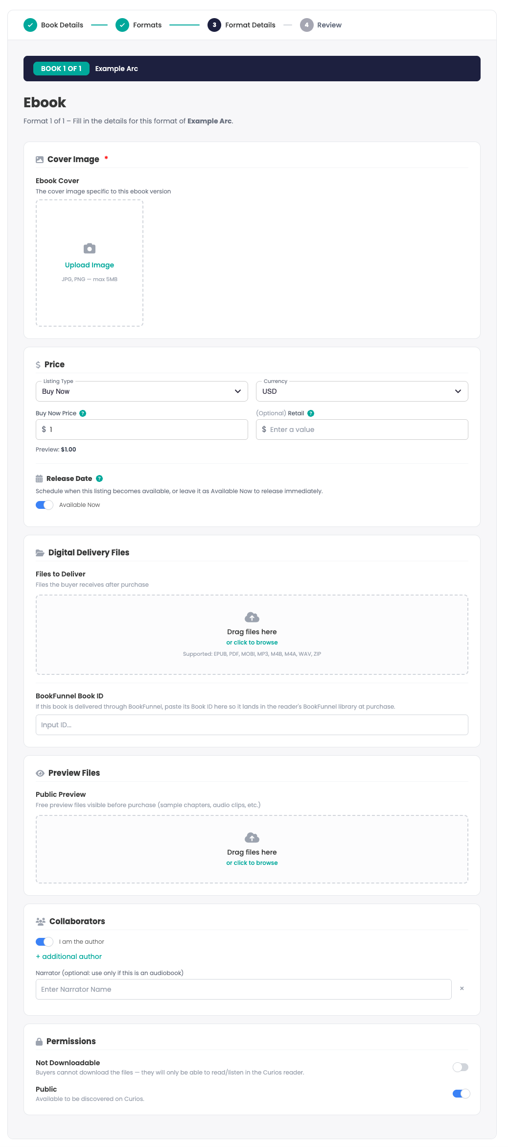 Format details section