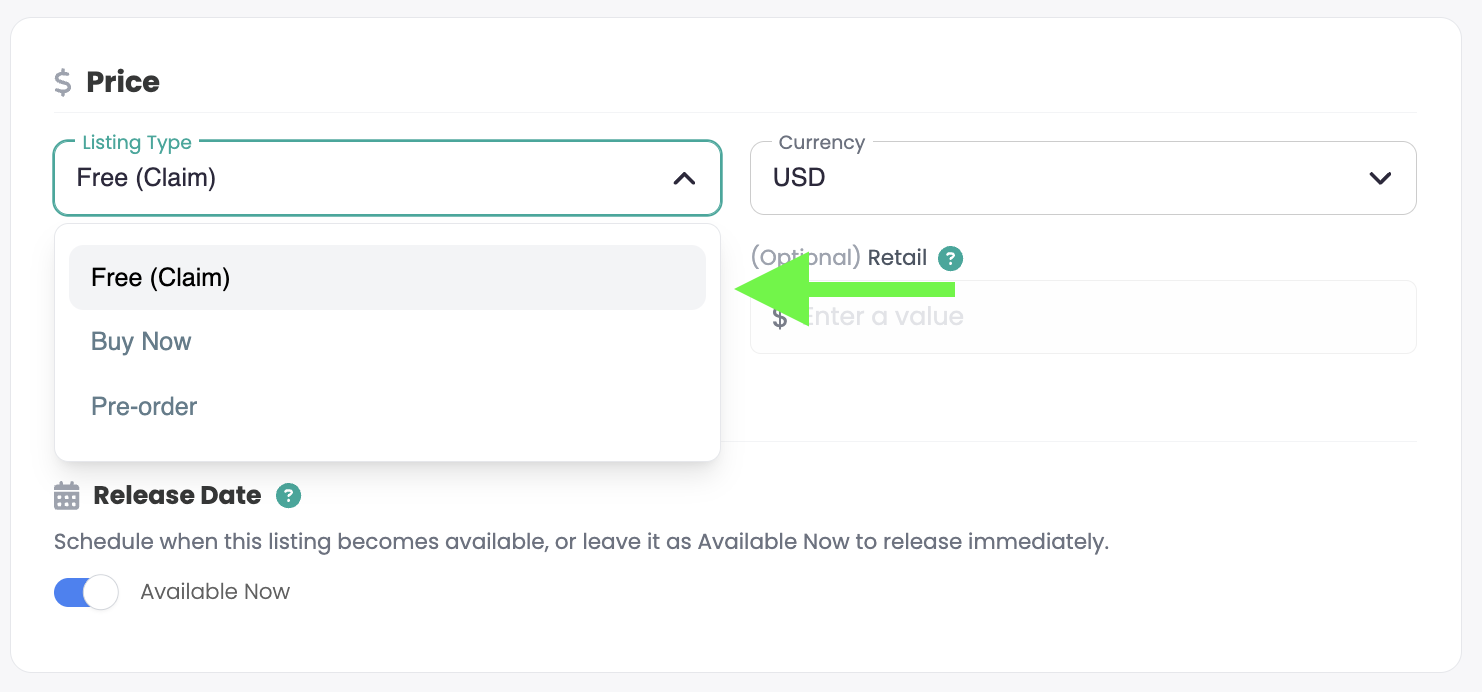 Selecting Free (Claim)