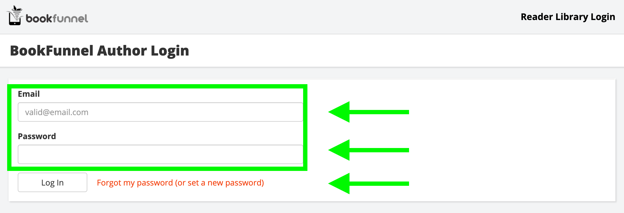 BookFunnel login