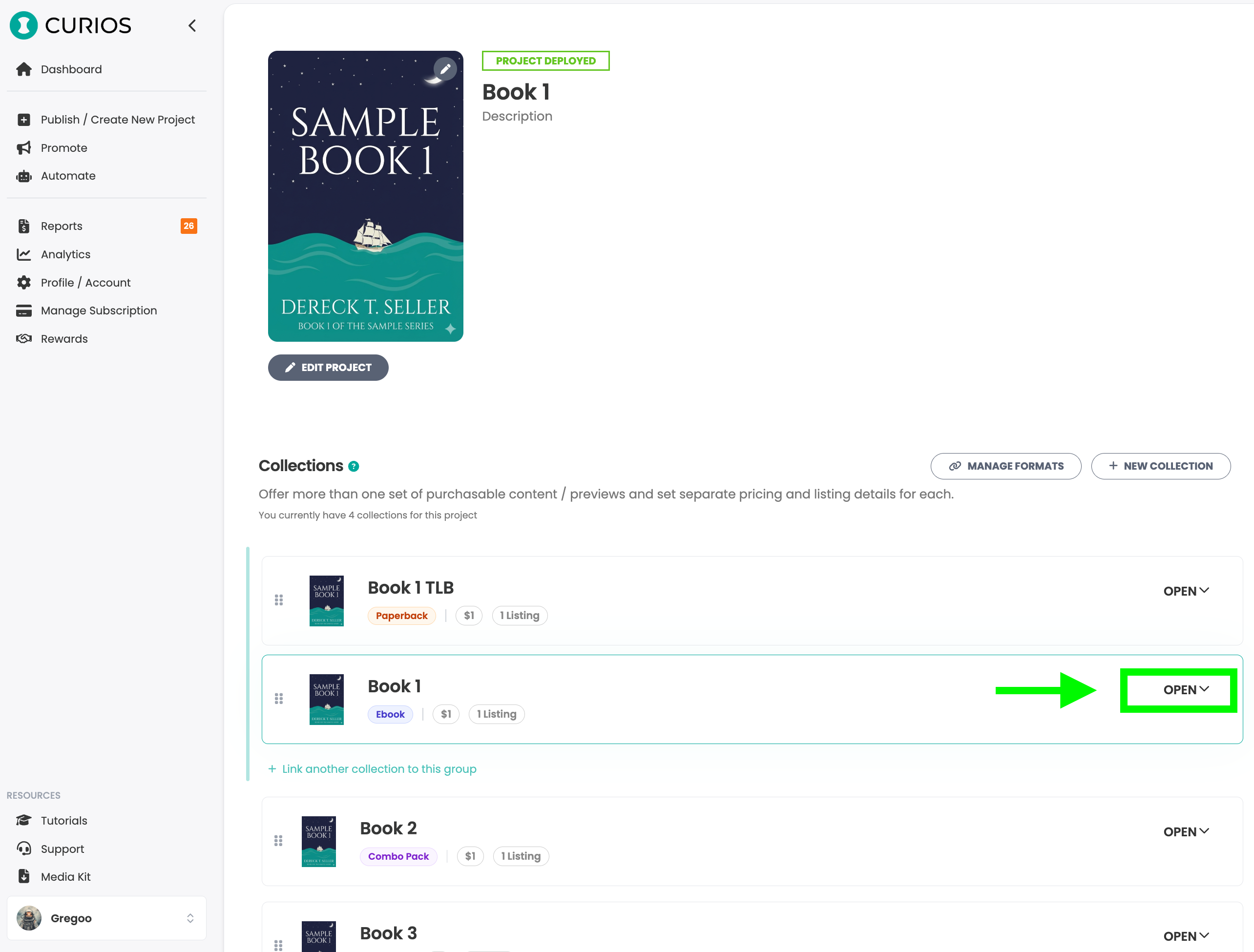 Open book format