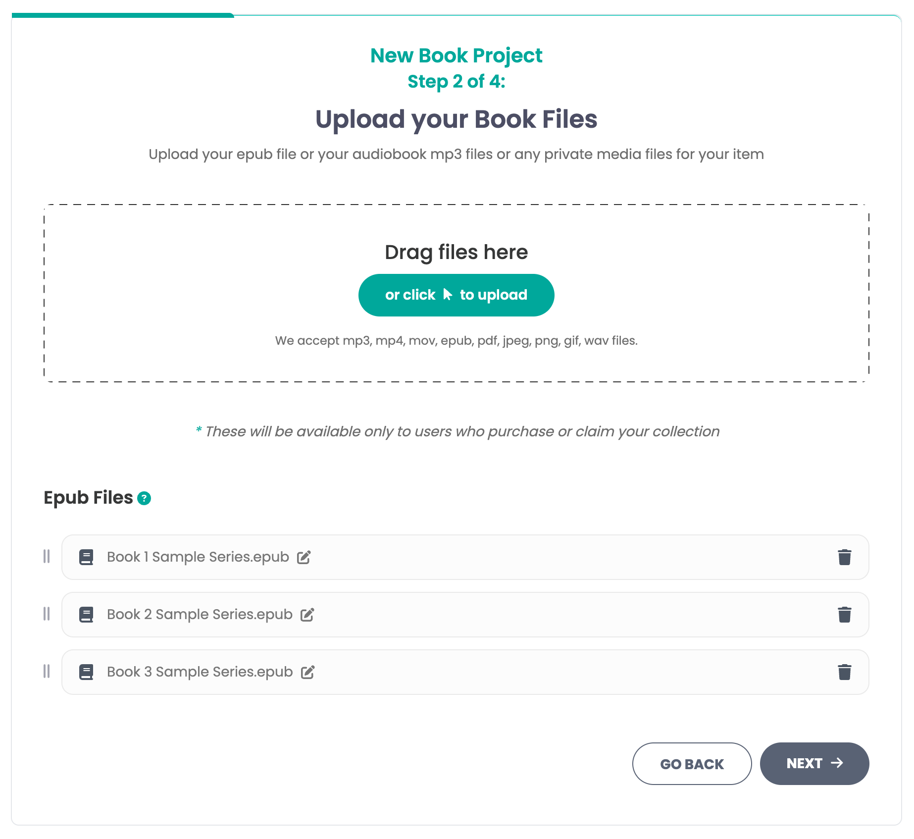 Multiple epub files example