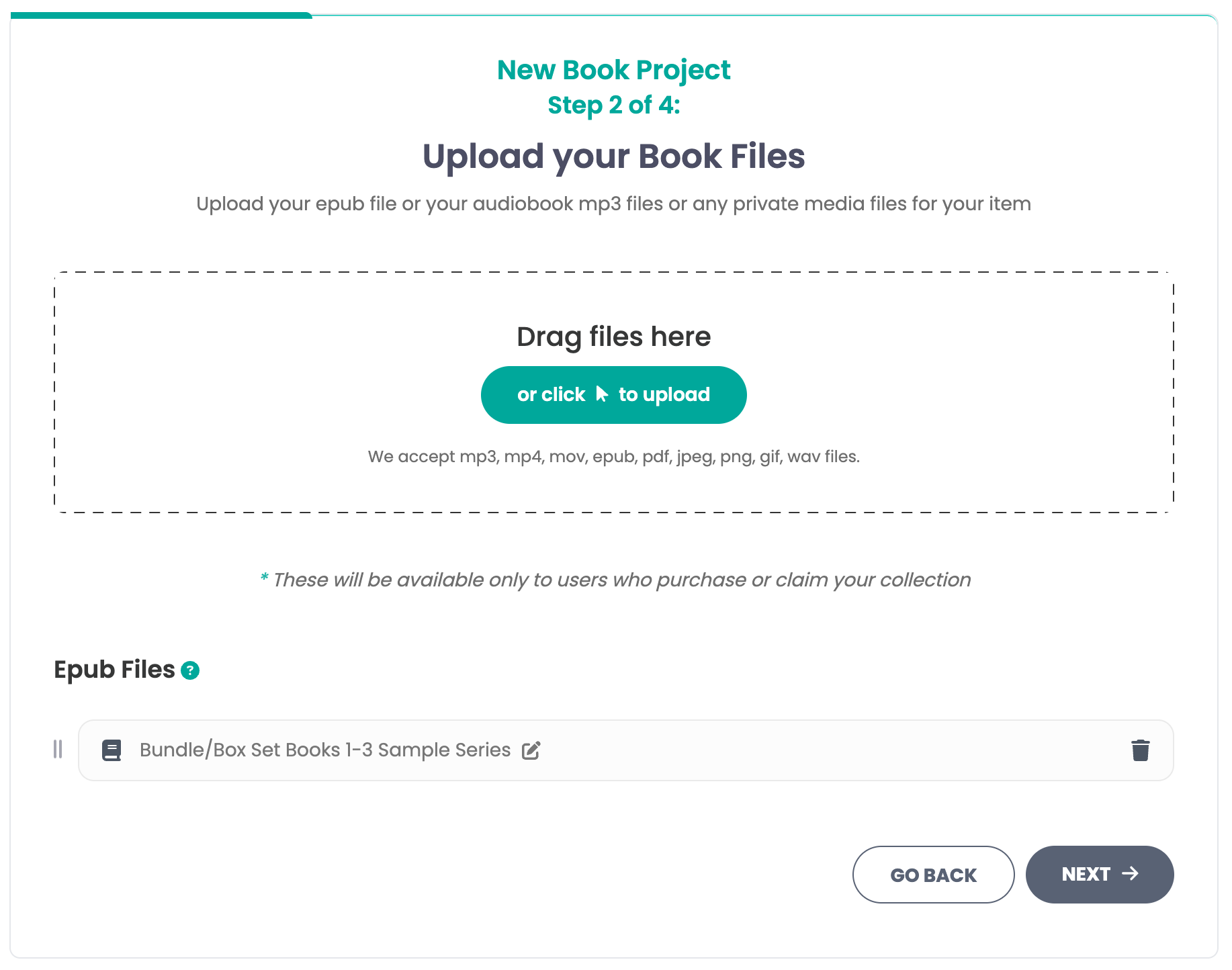 Single epub file example
