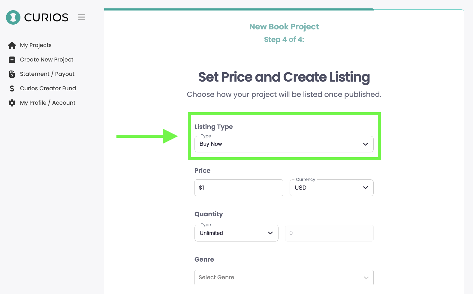 Pricing and settings