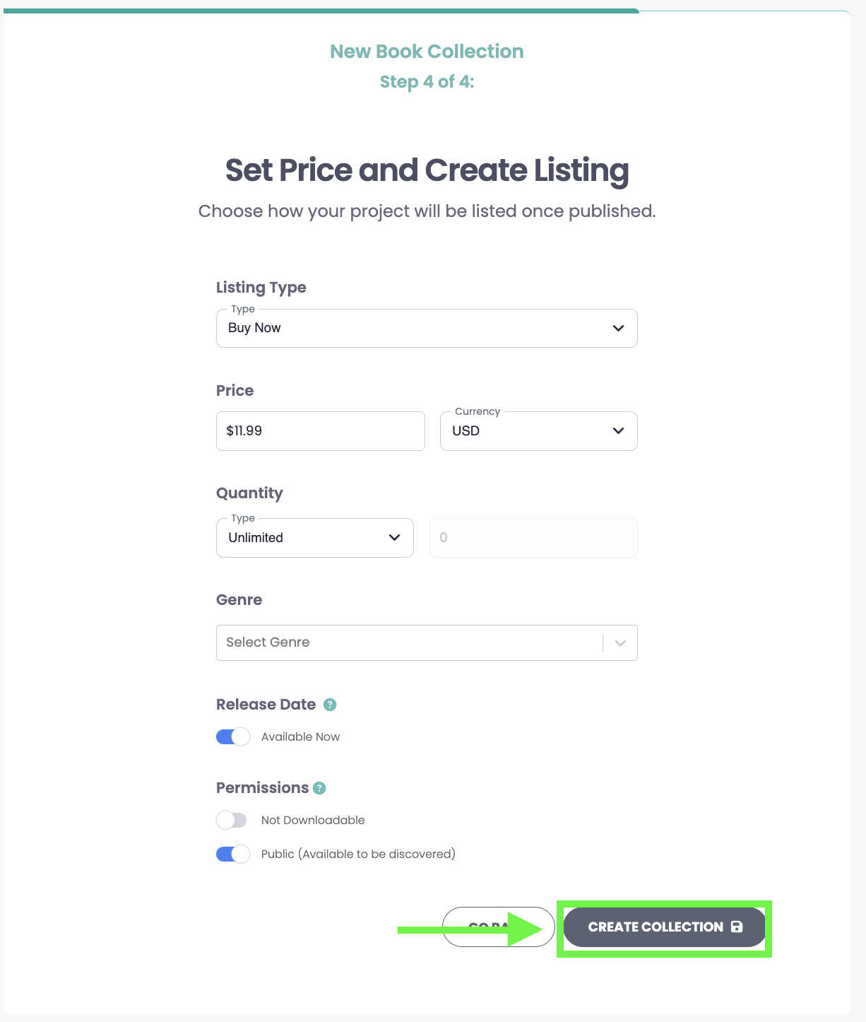 Publish Project button