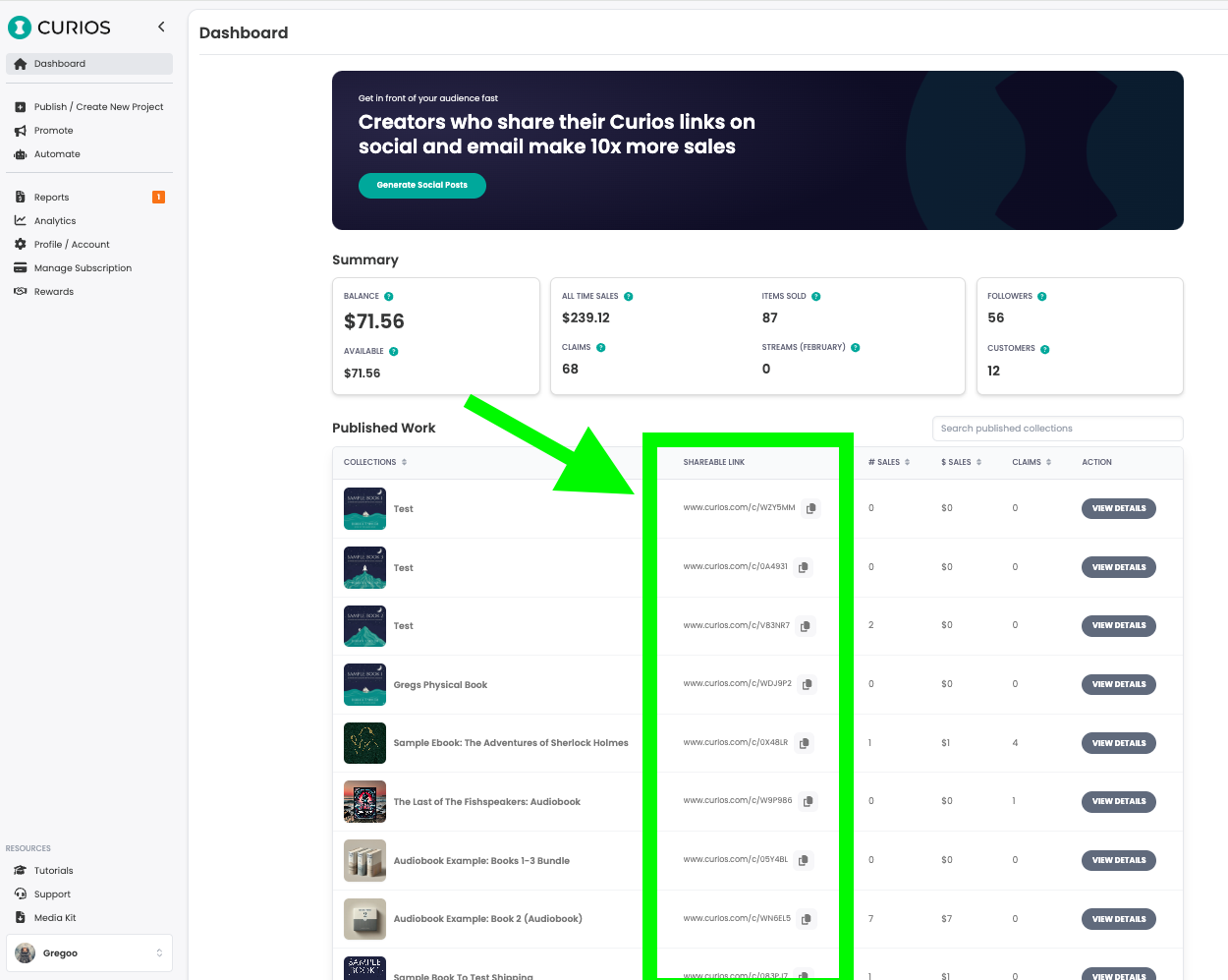 Marketplace links location