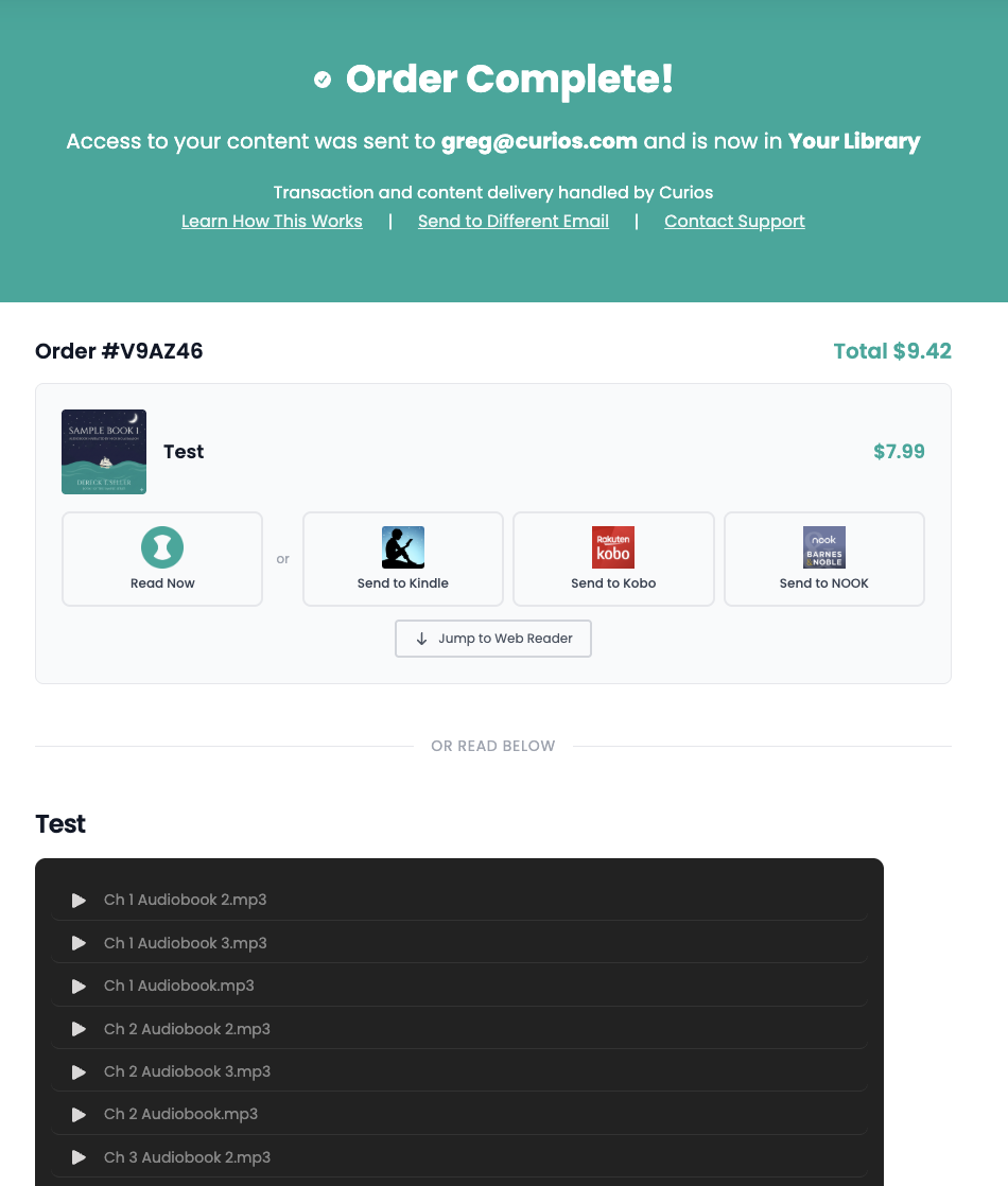 Content delivery page