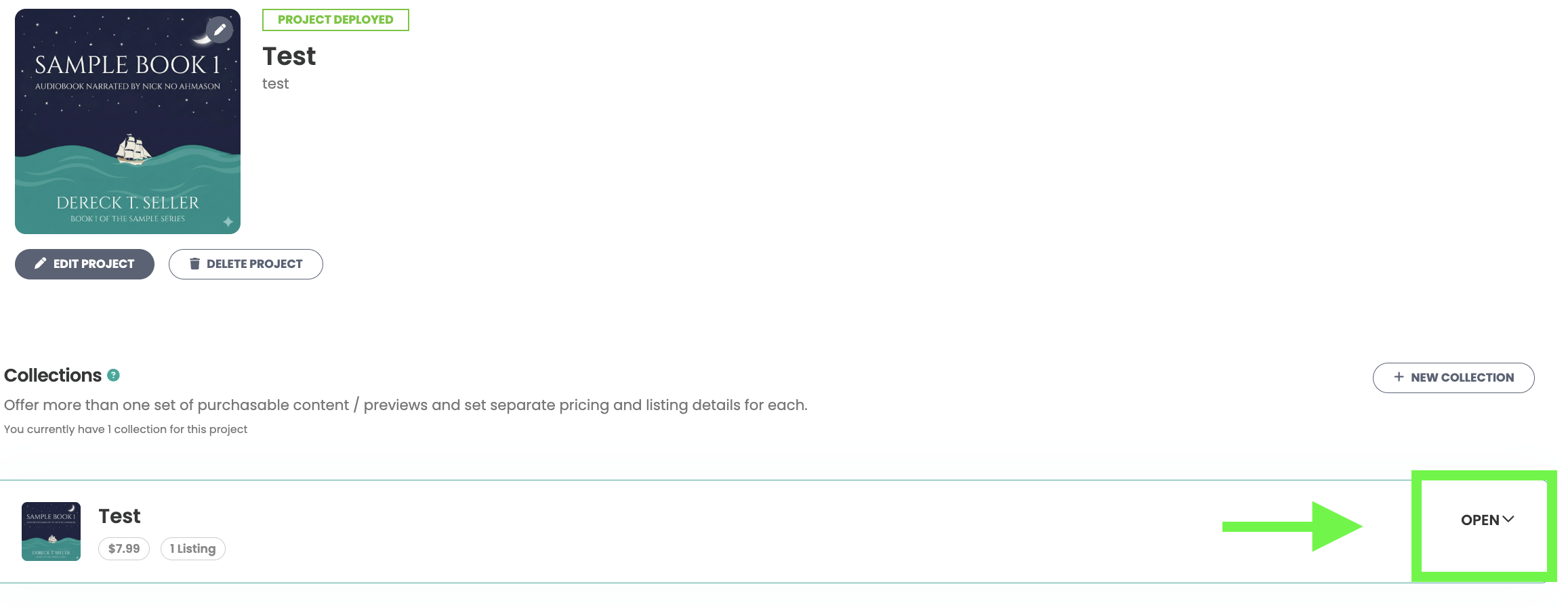 Navigate to specific item