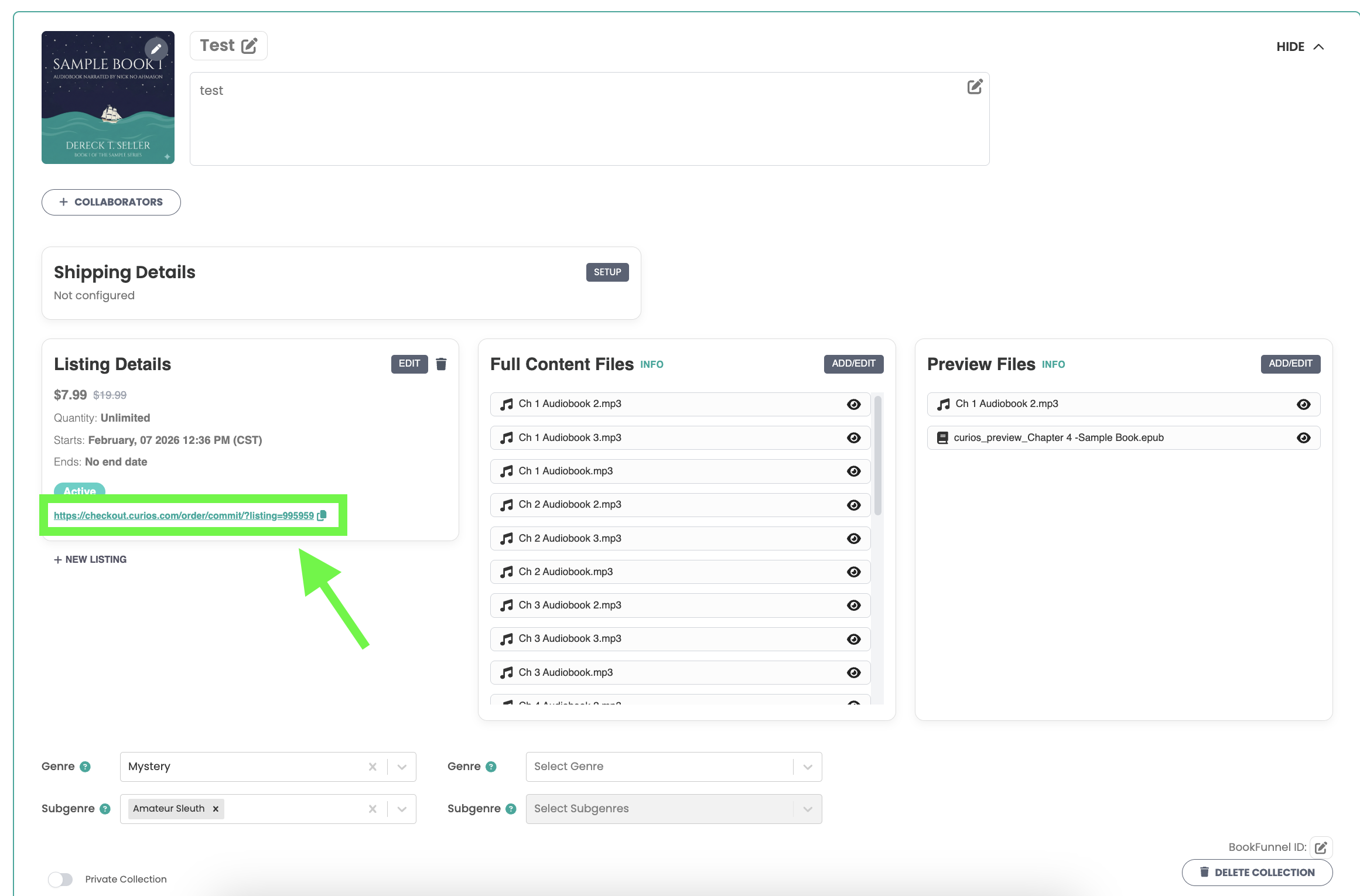 Direct Checkout Link location
