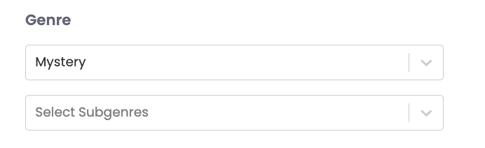 Genre and sub-genre settings
