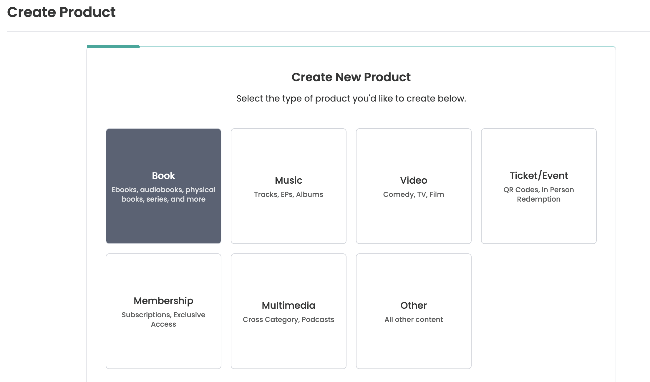 Select Book from the available options