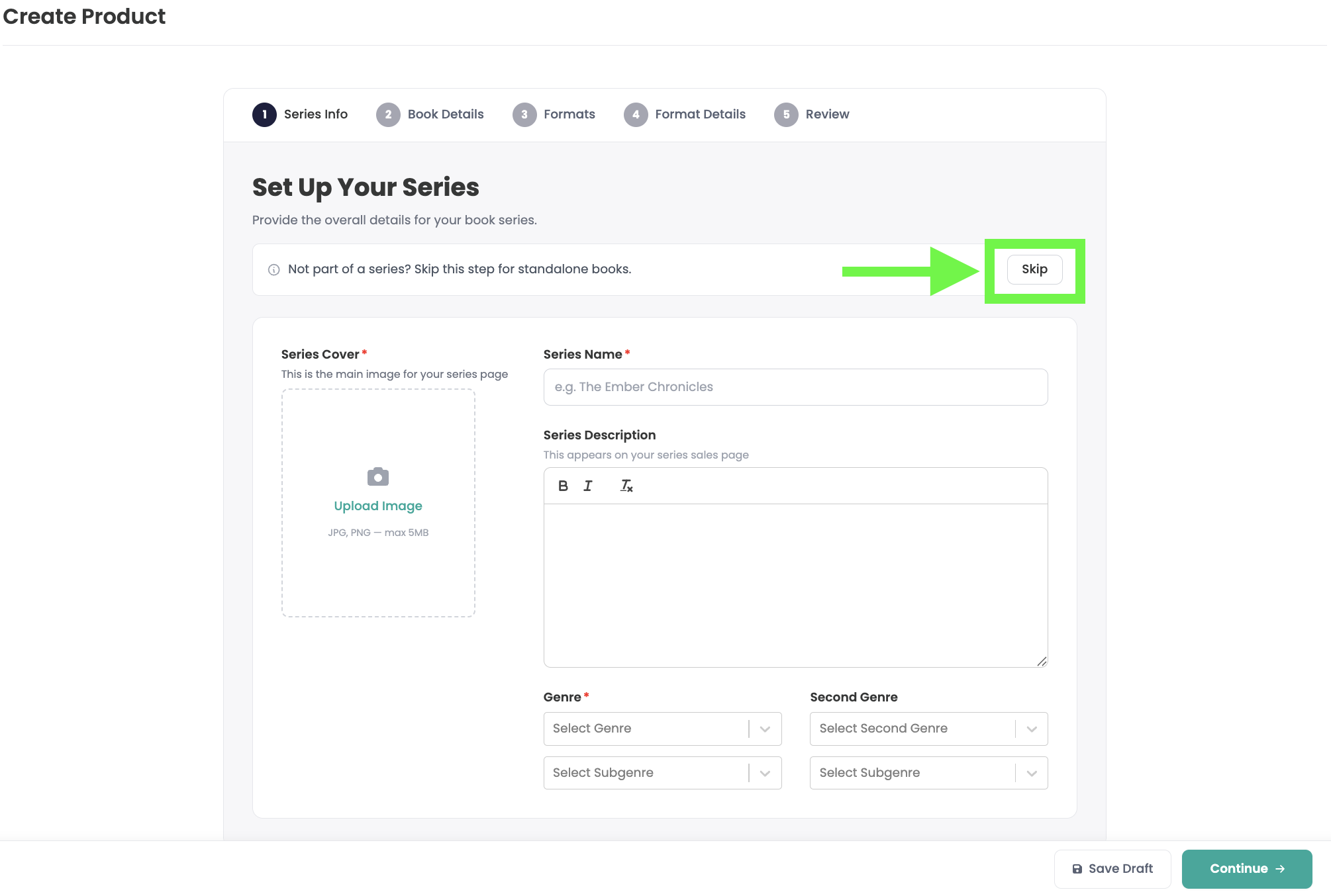 Series selection step