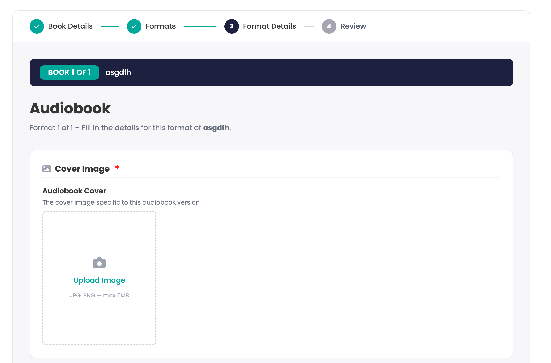Format cover image upload