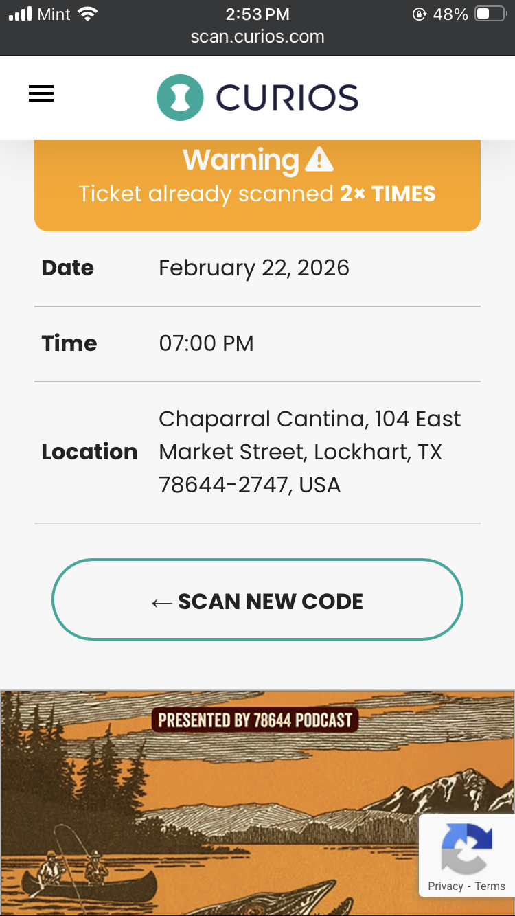 Scan new code button